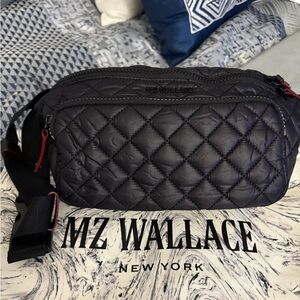 MZ Wallace crossbody Quilted Black Belt Bag
